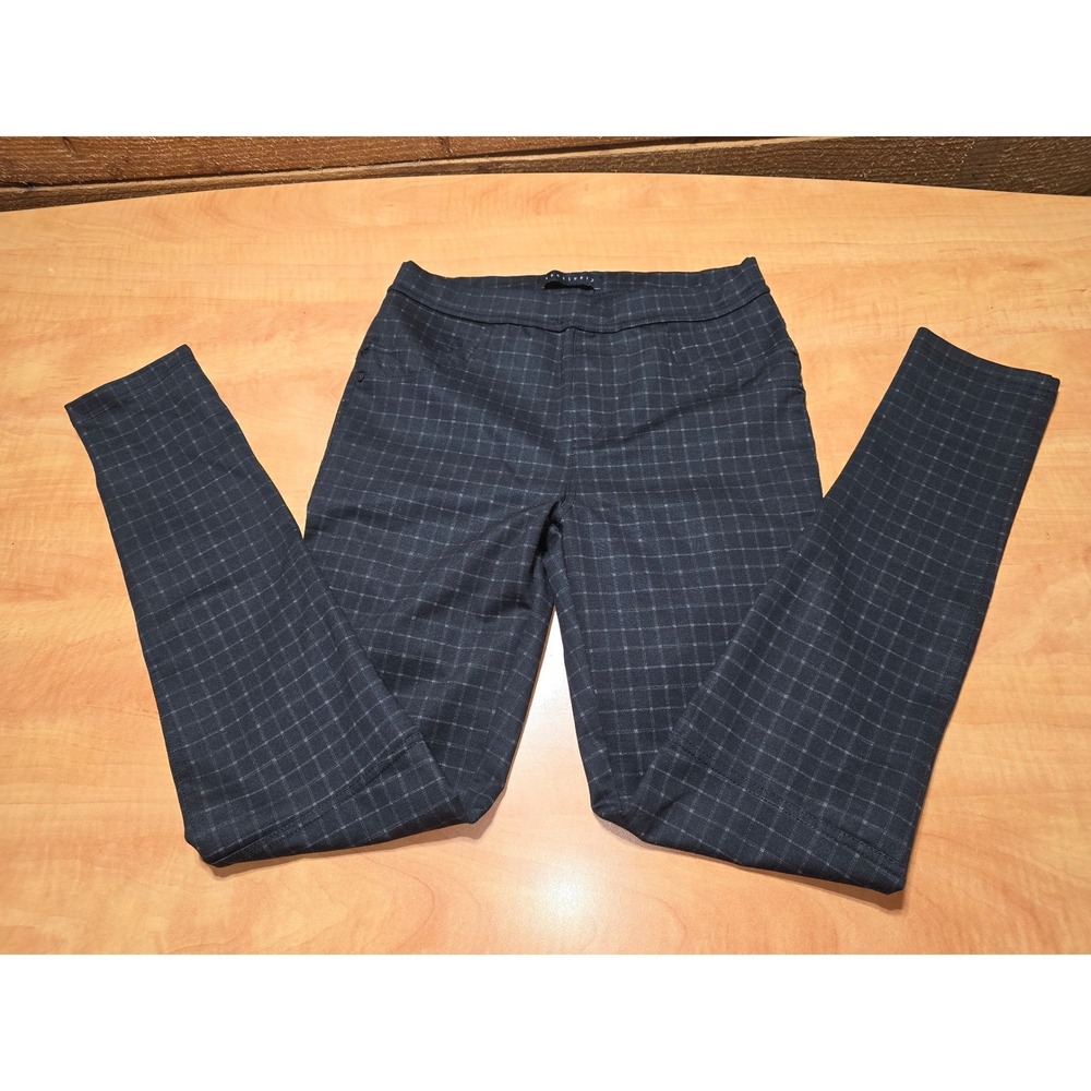 Sanctuary Women Grey Black Grid Plaid Pull On Skinny Pants. Missing size tag.